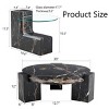 Modern Double Layer Marble Coffee Table with Detachable Glass Top Space Saving Round Table for Living Room Bedroom or Small Spaces-The Pop Home - 4 of 4