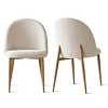 Set of 2 Modern Upholstered Dining Chairs with Oak Metal Legs Armless Kitchen Chairs for Dining Room,Living Room,Indoor Furniture-Tanpinhause - 3 of 4