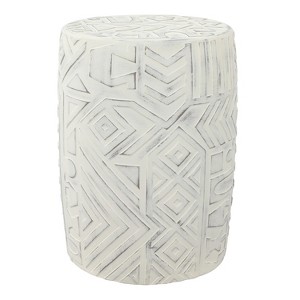 JONATHAN Y Rafi Transitional Bohemian Geometric Drum Garden Stool - 1 of 4