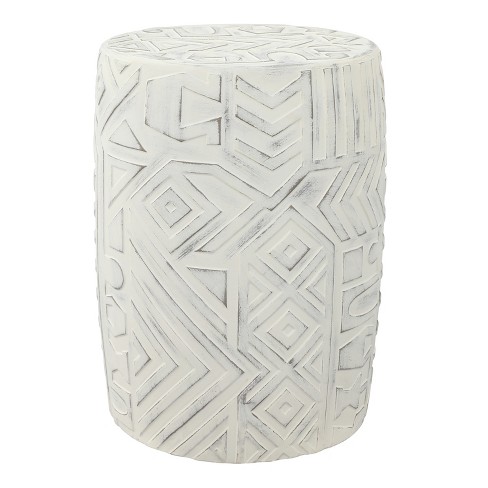 JONATHAN Y Rafi Transitional Bohemian Geometric Drum Garden Stool - image 1 of 4