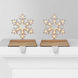 2pk Christmas Lit Snowflake Stocking Holder - Wondershop™ - 1 of 4