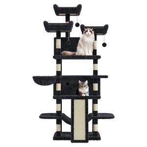 COZONY Multi-Level Cat Tree Tower for Indoor Cats –Cat Furniture with Condo, Hammocks, Plush Perches, Basket, Dangling Toys Sisal Scratching Posts - 1 of 4