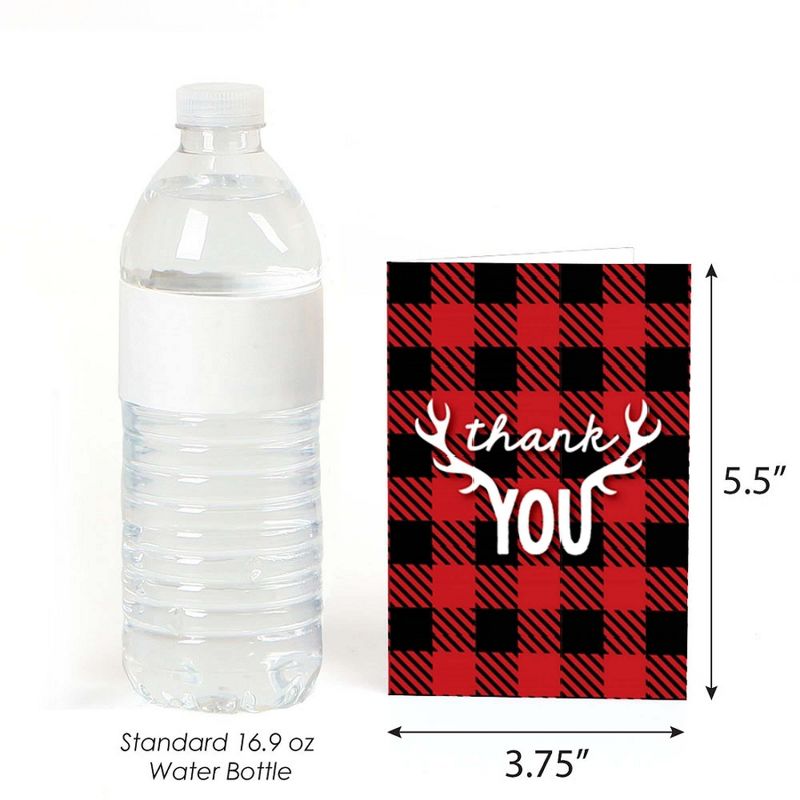Big Dot of Happiness Prancing Plaid - Christmas and Holiday Buffalo Plaid Party Thank You Cards (8 Count), 3 of 7