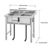 Commercial Stainless Steel Utility Sink,Free-Standing Design for Kitchen, Laundry, Garage & Workshop - 4 of 4