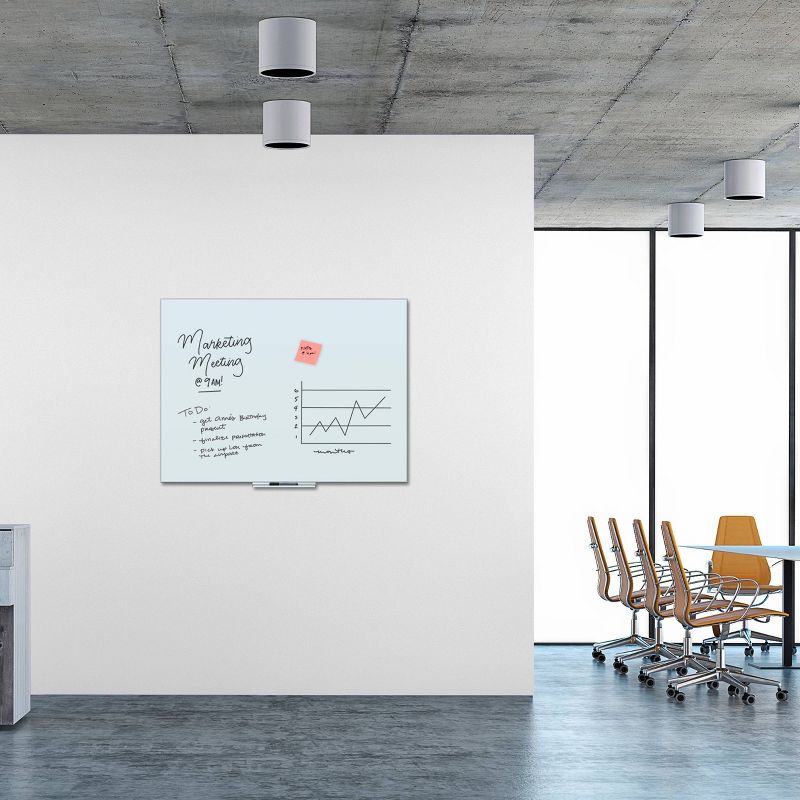 U Brands 48&#34; x 36&#34; Floating Glass Dry Erase Board White Frosted Surface, 3 of 5