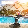 Round Outdoor Bistro Table with Umbrella Hole and Adjustable Feet, Cast Aluminum Patio Table - 4 of 4