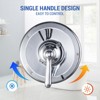 WOWOW Single Handle 5-Spray Tub and Shower Faucet 1.8 GPM with High Pressure Showerhead Valve Included - 3 of 4
