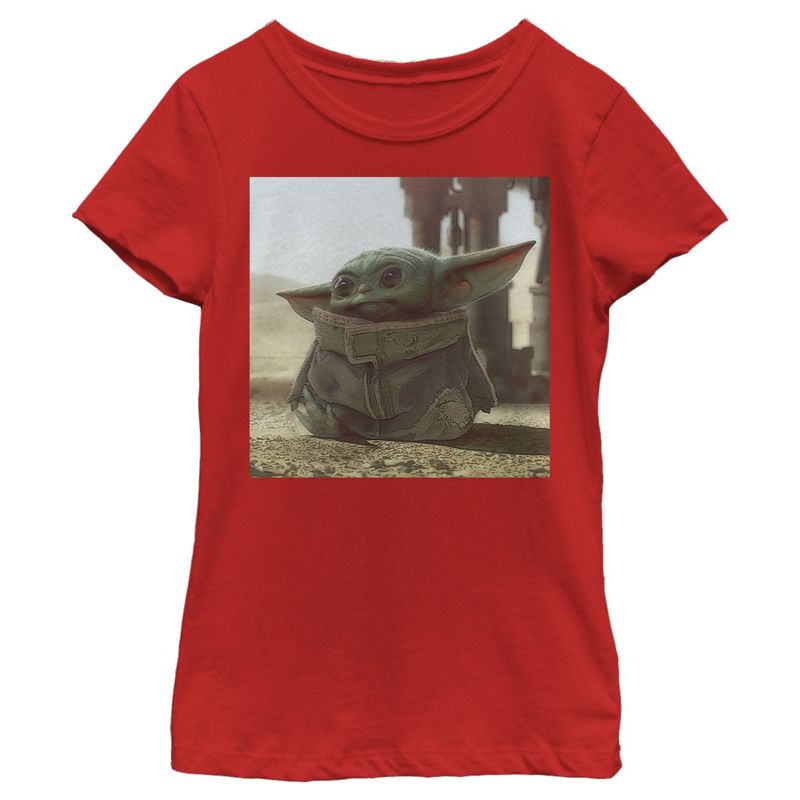 Girl's Star Wars The Mandalorian The Child Square Frame T-Shirt, 1 of 5