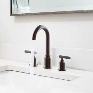 8 Inch Faucet, Modern 3-Hole Sink Faucet with Stainless Steel Pop-Up Drain, 360° Swivel Spout, Elegant Chrome Finish - 1 of 4