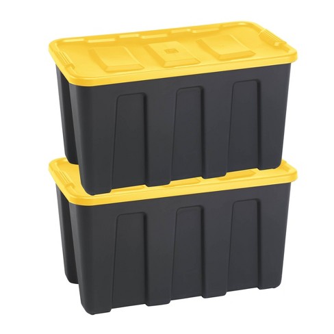 Durabilt34 Gal Storage Totes Set Of 2 Black Yellow Target