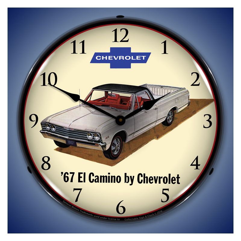 Collectable Sign & Clock | 1967 Chevrolet El Camino LED Wall Clock Retro/Vintage, Lighted, 2 of 6