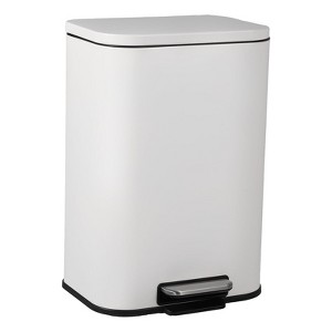 Fingerprint-Proof Stainless Steel Trash Can - Soft-Close Lid, Foot Pedal, Removable Inner Bucket - 1 of 4