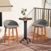 Costway Outdoor Faux Rattan Bar Chairs Set of 2/4 Solid Acacia Wood Bar Stools for Porch Brown/Gray - 4 of 4