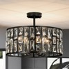 Rennnsan Trivale 17" W 5 - Light Drum Saike Crystal Modern Glam Dimmable Semi Flush Mount in Black - 2 of 4