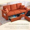 VASIP L-Shaped Sectional Sofa with Storage Ottoman,3-Seat Convertible Design with Cup Holders ,Corduroy Fabric for Living Room, Apartments,Beige - 3 of 4