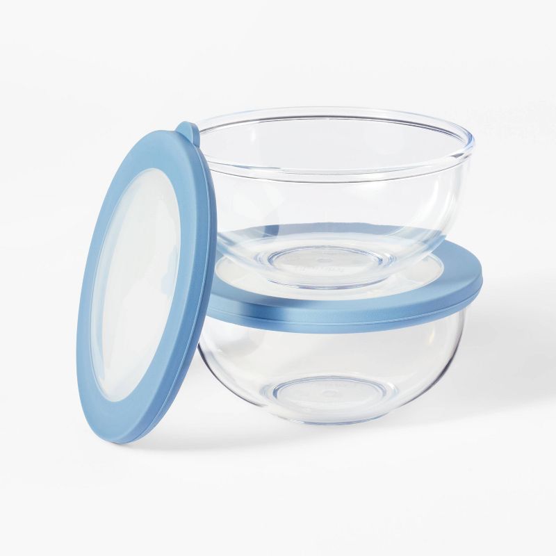 1qt 2pk Tritan Plastic Food Storage Bowls with Lids - Figmint&#8482;, 4 of 5