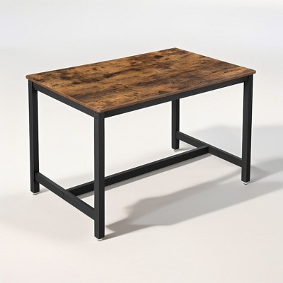 VASAGLE 47 Inches Dining Room Table for 4, Industrial Style with Heavy Duty Metal Frame, 47.2 x 29.5 x 29.5 Inches, Brown