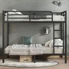 NicBex Modern Metal Frame Twin/Full over Queen Floor Bunk Bed for Teens/Adults,Simple Bed Frame with Guardrails for Bedroom,Kids Room - 2 of 4