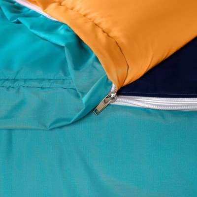 Twin Turquoise and Orange Microfiber Bed-in-a-Bag Set