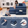 3 Pcs Toddler Couch, Modular Kids Play Couch with Armrest, Kids Fold Out Couch Toddler Playroom Essentials for Classroom Bedroom - 3 of 4