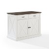 HomeStock  Clifton Kitchen Island with Storage Drawers and Shelves, Microwave Stand, Coffee Bar, Distressed White/Black - 2 of 4