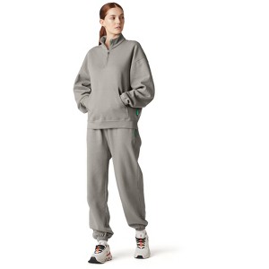 Future Planet Womens Saturn Premium Fleece Lined Soft Cotton Sweatpants Loose Fit Cement - 1 of 4