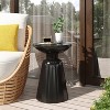 Pelon Outdoor Round Iron Side Table Black - Christopher Knight Home: Modern Pedestal, No Assembly Required - 3 of 4