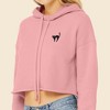 Dalix Black Cat Embroidered Fleece Cropped Hoodie Cold Fall Winter Women - 4 of 4