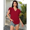 Clearlove Women Tops for Summer Fashion Trendy Cap Sleeve V Neck Dot Chiffon Blouse Flowy Loose Fitting Teen T-Shirt - 4 of 4