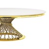 Fallon 59" Dining Tables Faux Marble Top and Mirrored Gold - Acme Furniture: 6-Seater, Stainless Frame, No Assembly Required - 3 of 4