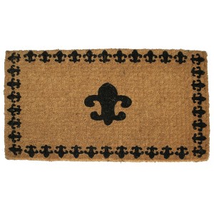HomeRoots 18" X 30" Brown and Black Coir Abstract Outdoor Door Mat - 1 of 4