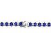 Guili Sterling Silver Tennis Bracelet with Oval CZ in White, Pink, Blue, or Green—A Dazzling Statement for Any Elegant Occasion. - 3 of 4