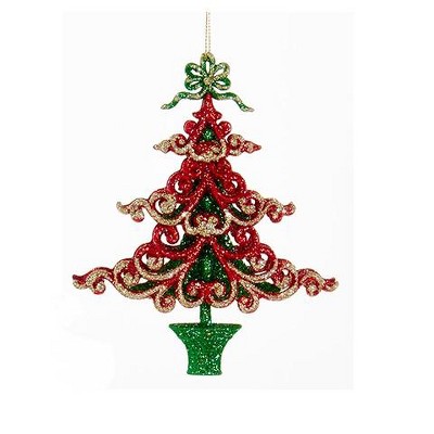 Kurt S. Adler 6" Tree in a Pot Christmas Ornament - Red/Green