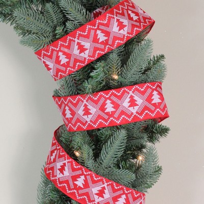 NEW Red Ribbon 3.5" x 25 FT Wired Santa Christmas Tree Crafts Valentine 