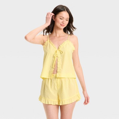Women's Poplin Polka Dot Tank Top and Shorts Pajama Set - Colsie™