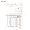 SKRAN Freestanding Shoe Storage Cabinet Minimalist Four-Door Shoe Cabinet with Coat Rack, Metal Hooks and 3 Drawers for Entryway, Living Room - 4 of 4