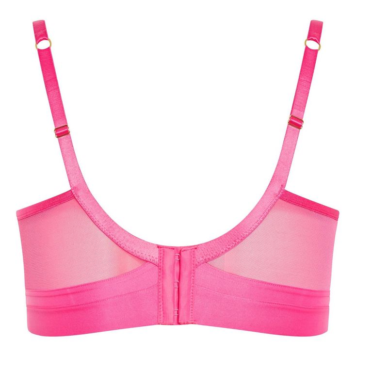 Women's Plus Size Alexis Contour Longline Bra - hot pink | CITY CHIC, 4 of 5