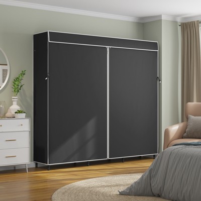 VIPEK V10C Black Heavy Duty Covered Clothes Rack with Oxford Fabric Cover