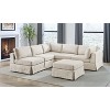 TiramisuBest 85.5" Sleeper Sofa Bed with Storage Chaise, Reversible L-Shaped Couch, Blue Upholstered Sectional for Living Room & Small Space - 2 of 4