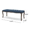 GDFStudio Jamison French Country Tufted Upholstered Rubberwood Bench - 3 of 4