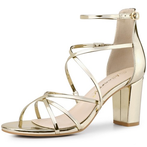 Allegra K Women's Ankle Strap Platform Chunky Heels : Target