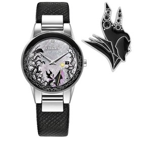 Citizen Ladies Eco-Drive Maleficent Watch, Black Leather Strap, Gray Dial - 1 of 4