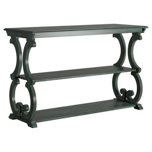 Ravenswood Carved Detail Console Table - Dark Aqua - Inspire Q, Blue