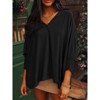 Womens 3/4 Sleeve Business Casual Shirts V Neck Blouse Dressy Spring Fall Tops - 4 of 4