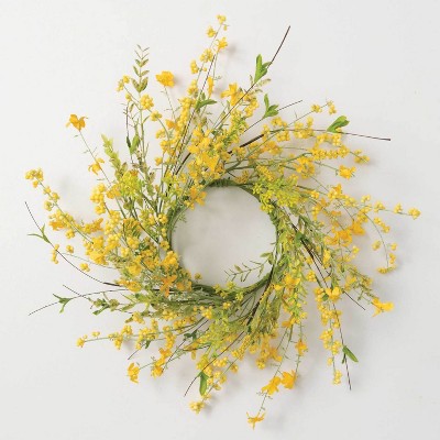 Sullivans Artificial Yellow Wispy Wreath