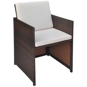vidaXL Outdoor Dining Chair Set of 2 Brown Powder-Coated Steel Medium - 1 of 3