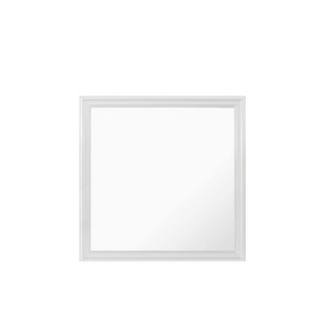HomeStock Metallic White Mirror with Clean Modern Design – Elegant Accent Mirror for Bedroom or Dressing Area - 1 of 4
