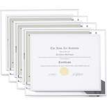 Stockroom Plus 4 Pack Glass Diploma Holders, 11 x 8.5 Inch Floating Frame Certificate Covers