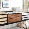 DOMETOUR Twin Metal Bunk Bed with Safety Rails, Heavy Duty, Space-Saving Design, Steel Frame for School/Bedroom, Vintage Brown - 4 of 4