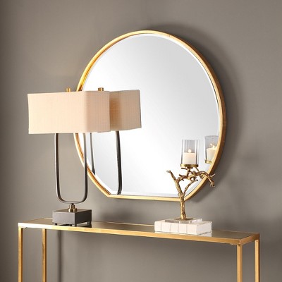Asheville Transitional 42" Round Gold Leaf Wall Mirror